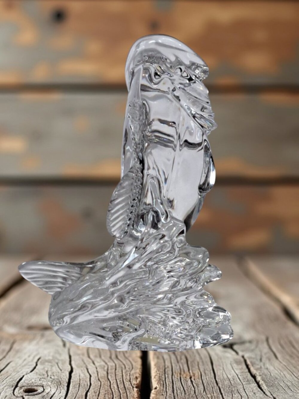 Wonders of the Wild Princess House Lead Crystal Leaping Bass Fish Sculpture - Picture 14 of 16